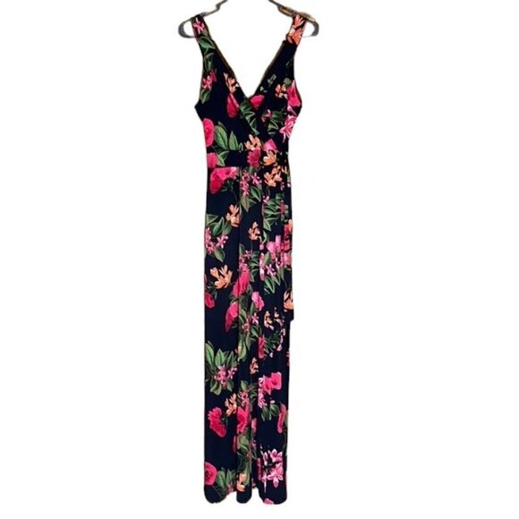 NWOT Market & Spruce Tropical Floral Faux Wrap Sleeveless Maxi Dress Size Medium - Picture 1 of 11